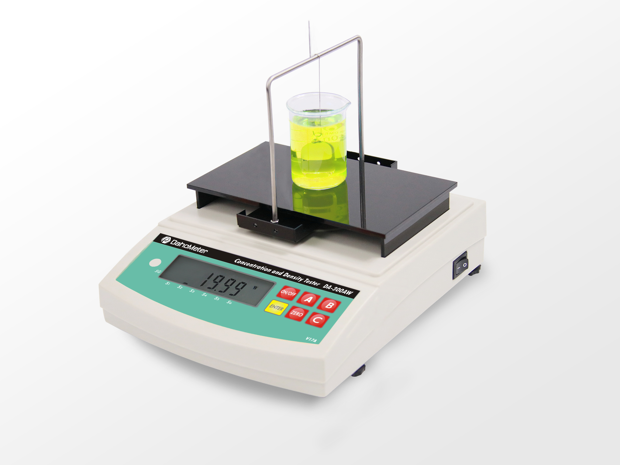 經濟型氨水濃度測試儀DA-300AW是Dahometer品牌經典款產品，流通市場多年，廣獲客戶好評；通過密度原理，自動讀取氨水濃度、波美度、密度等數值。采用德國原裝進口傳感器，測量精度更高，更可靠，更耐用！